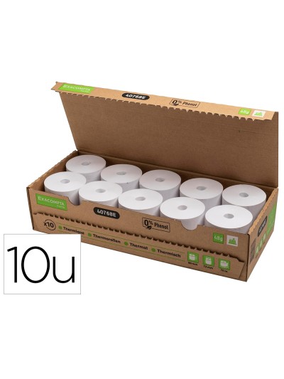 Rollo sumadora exacompta termico 80 x 80 mm 48 g/m2 sin bisfenol a ni plastico