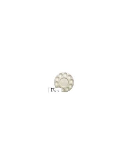 Paleta plastico artist circular con 10 huecos 17 cm diametro