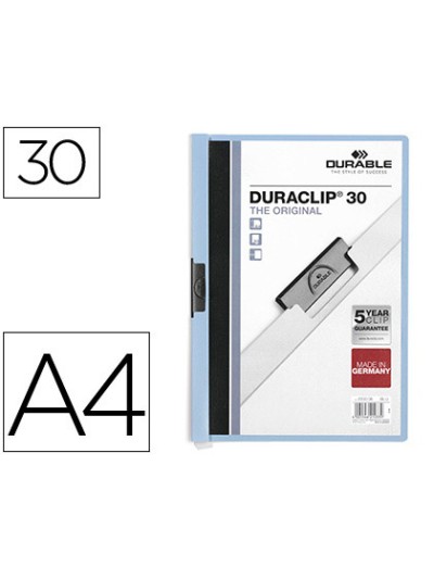 Carpeta duraclip dossier pinza lateral azul capacidad 30 hojas