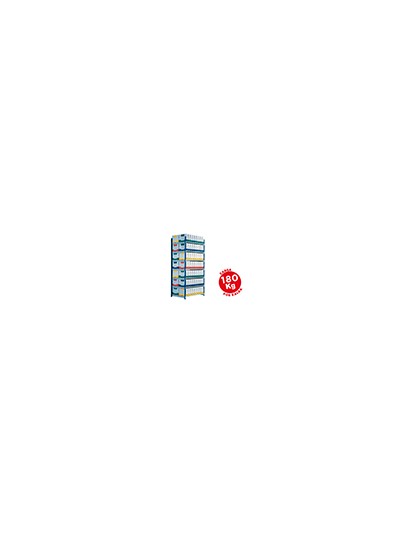 Estanteria paperflow metalica azul 5 estantes guiasmetal ultrarresistentes 180 kgpor estante 200x100x35 cm