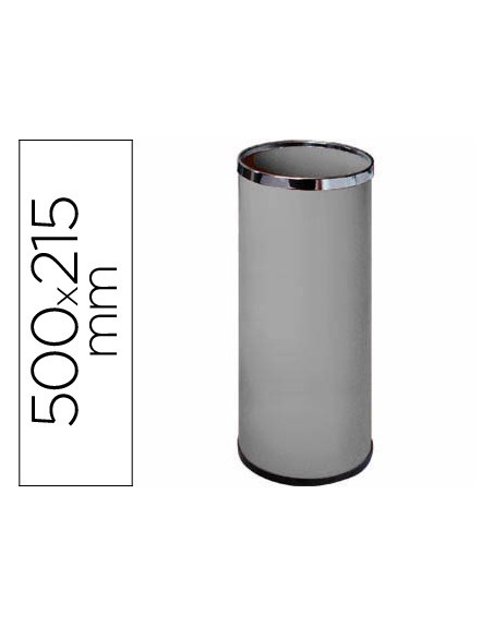 Paraguero metalico 301 gris aros cromado 50x21,5 cm