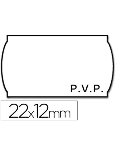 Etiquetas meto onduladas 22x12 mm pvp blanca adh.2 rollo 1500 etiquetas