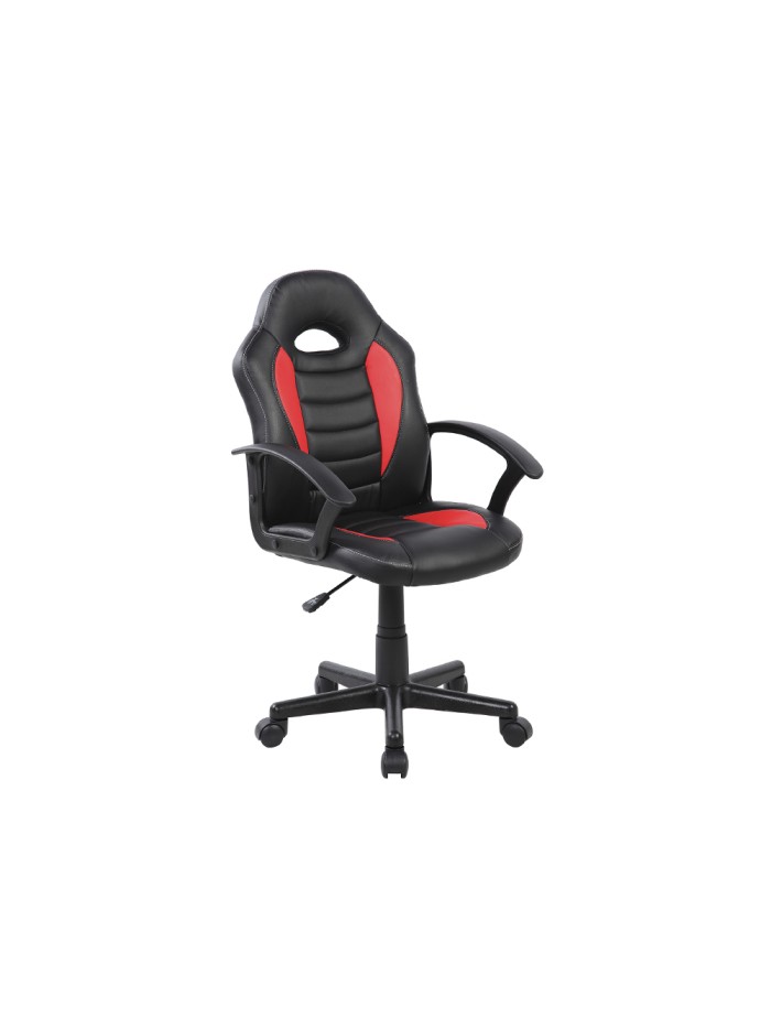 Silla rocada gaming con brazos fijos base nylon con ruedas similpiel negro/rojo 435x430x880-995 mm Silla rocada gaming con brazos fijos base nylon con ruedas similpiel negro/rojo 435x430x880-995 mm