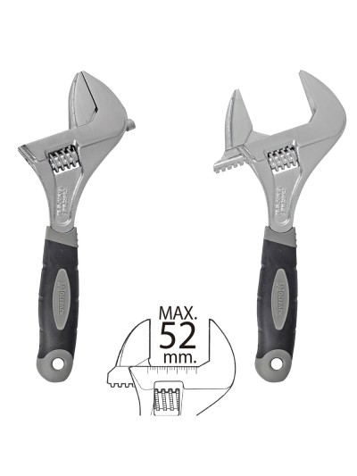 Llave Ajustable Gran Apertura 52 mm. medida 10"