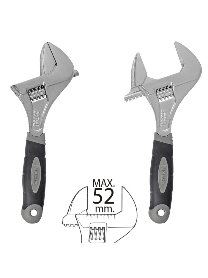 Llave Ajustable Gran Apertura 52 mm. medida 10"