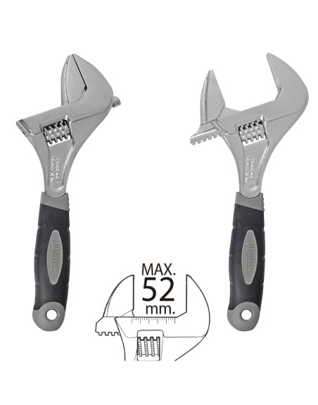 Llave Ajustable Gran Apertura 52 mm. medida 10"
