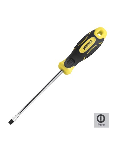 Destornillador Bimaterial Boca Estampada 3x100 mm.