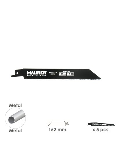 Hoja Para Sierra Sable Metal 152 mm. - 18 TPI Tipo Bosch (5 piezas)