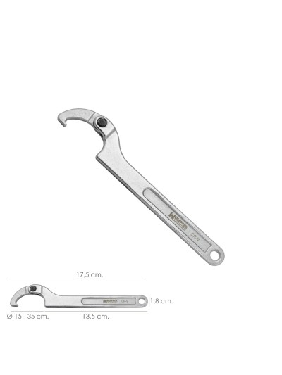 Llave De Gancho Articulada Para Tuberias Ø 15 A 35 mm.