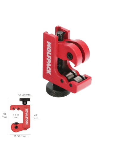 Cortador De Tubos Mini De Ø 3 A 22 mm. Cuerpo Realizado en Aluminio y Rodel en Acero Templado.