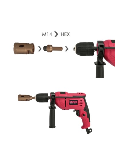 Adaptador M14 A Espiga Taladro, Adaptador Amoladora A Taladro