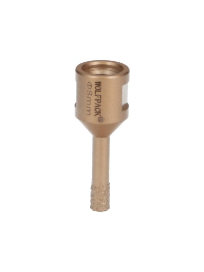 Corona Diamante Para Amoladora Ø 8 mm. Conexión Rosca M14. Corte Seco