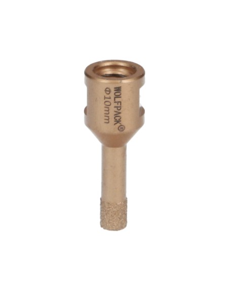 Corona Diamante Para Amoladora Ø 10 mm. Conexión Rosca M14. Corte Seco