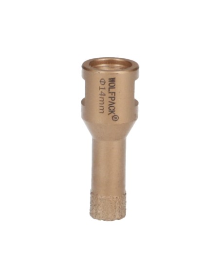 Corona Diamante Para Amoladora Ø 14 mm. Conexión Rosca M14. Corte Seco