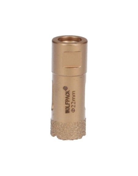 Corona Diamante Para Amoladora Ø 22 mm. Conexión Rosca M14. Corte Seco