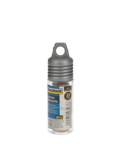 Corona Diamante Para Amoladora Ø 22 mm. Conexión Rosca M14. Corte Seco