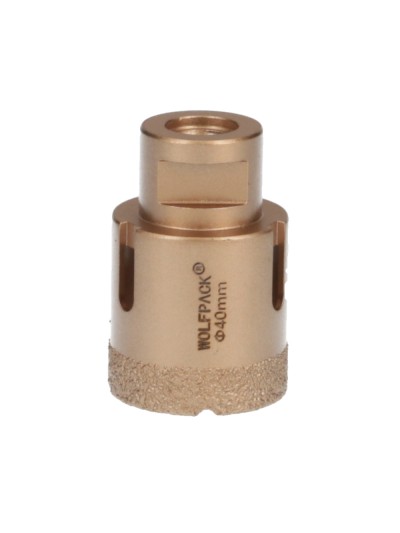 Corona Diamante Para Amoladora Ø 40 mm. Conexión Rosca M14. Corte Seco