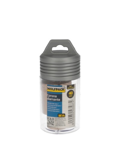 Corona Diamante Para Amoladora Ø 40 mm. Conexión Rosca M14. Corte Seco