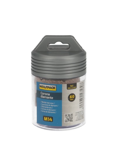 Corona Diamante Para Amoladora Ø 60 mm. Conexión Rosca M14. Corte Seco