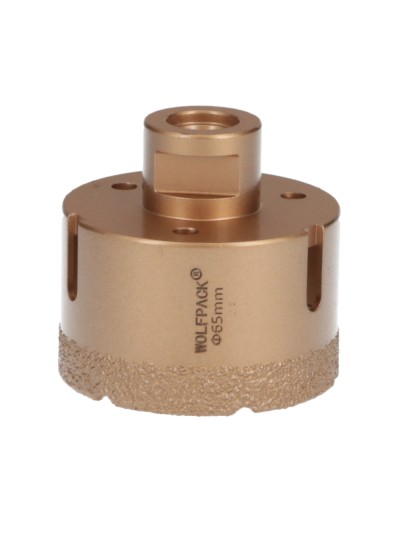Corona Diamante Para Amoladora Ø 65 mm. Conexión Rosca M14. Corte Seco