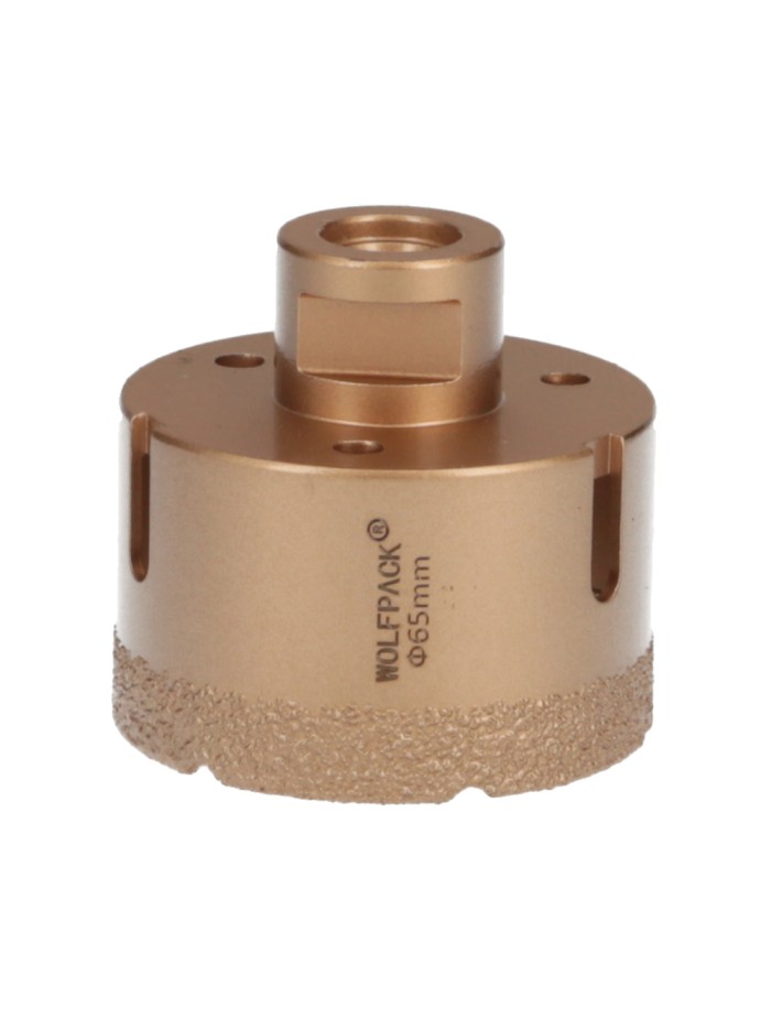 Corona Diamante Para Amoladora Ø 65 mm. Conexión Rosca M14. Corte Seco
