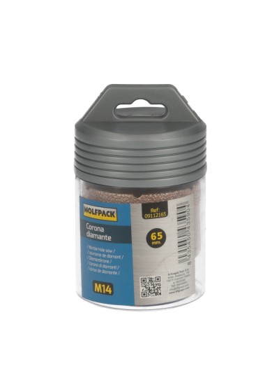 Corona Diamante Para Amoladora Ø 65 mm. Conexión Rosca M14. Corte Seco