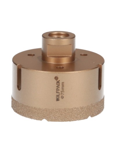 Corona Diamante Para Amoladora Ø 75 mm. Conexión Rosca M14. Corte Seco
