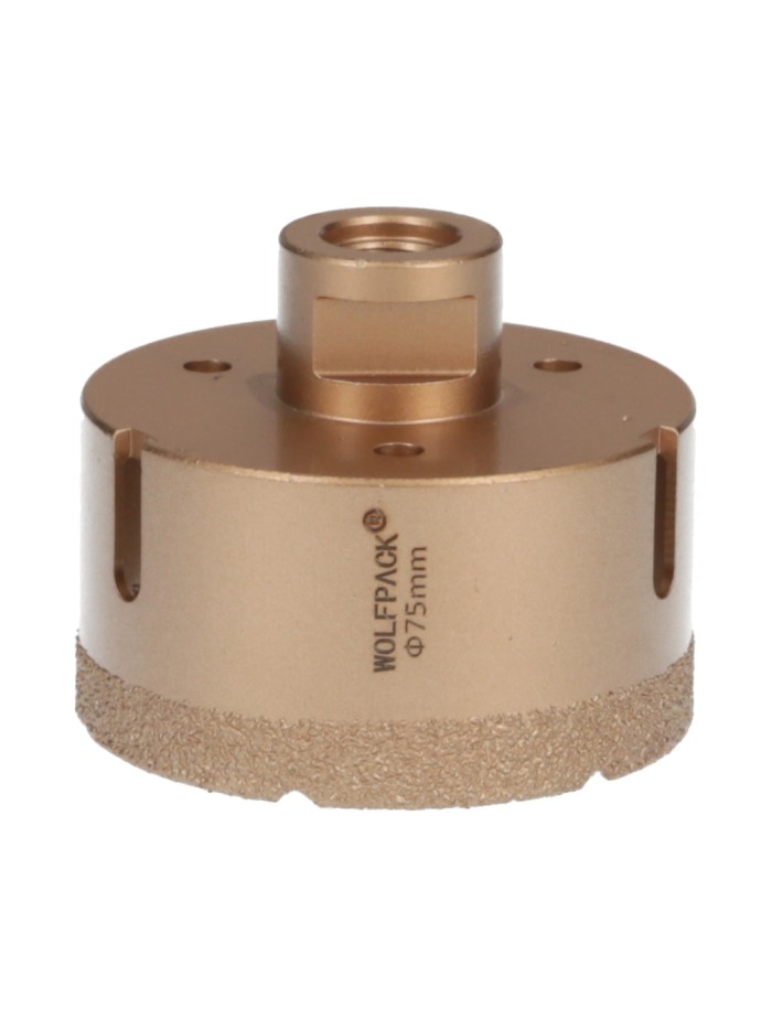 Corona Diamante Para Amoladora Ø 75 mm. Conexión Rosca M14. Corte Seco