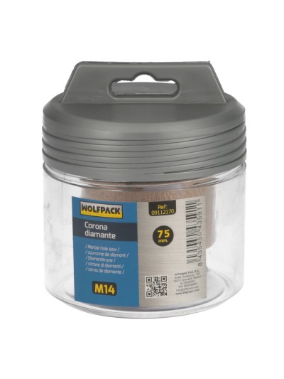 Corona Diamante Para Amoladora Ø 75 mm. Conexión Rosca M14. Corte Seco