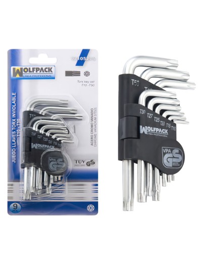 Juego Llaves Torx "L" 9 Piezas Inviolable