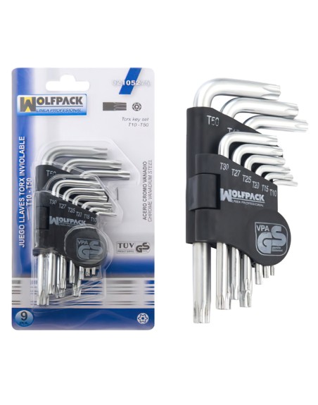 Juego Llaves Torx "L" 9 Piezas Inviolable