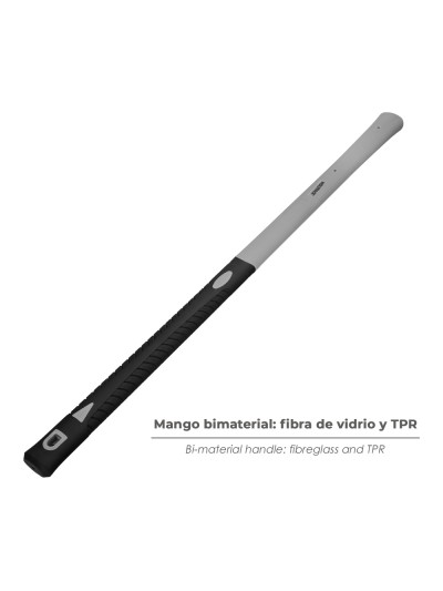 Mango De Fibra Vidrio Para Mazas Con Agujero 53x33 mm. 90 cm. Longitud. Oval Conico