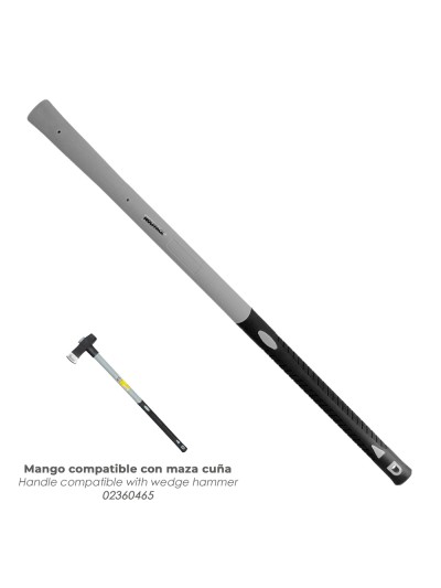 Mango De Fibra Vidrio Para Mazas Con Agujero 53x33 mm. 90 cm. Longitud. Oval Conico