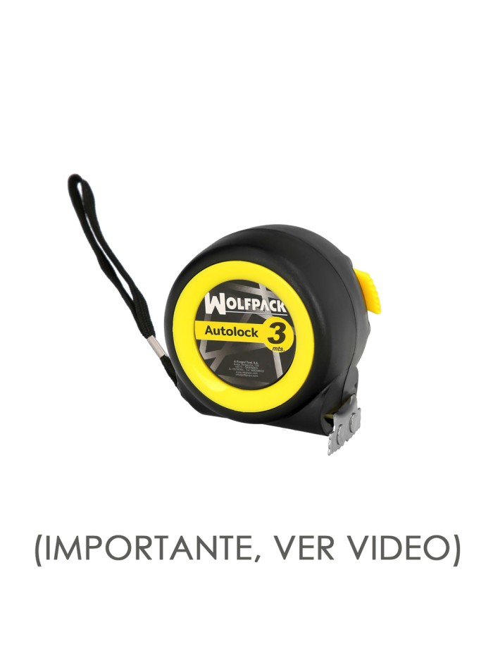 Flexometro Sistema Autolock Con Freno Automatico Longitud 3 Metros Ancho Cinta 16 mm. Magnetico. Cinta Metrica Freno Automatico
