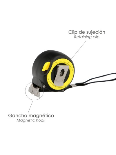 Flexometro Sistema Autolock Con Freno Automatico Longitud 3 Metros Ancho Cinta 16 mm. Magnetico. Cinta Metrica Freno Automatico