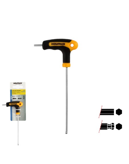Llave Allen Con Bola Mango Bimaterial "Soft Touch" Forma T 3,0 mm. Acero Cromo Vanadio, Destornillador allen, llave hexagonal