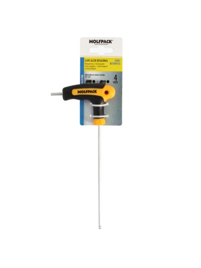 Llave Allen Con Bola Mango Bimaterial "Soft Touch" Forma T 4,0 mm. Acero Cromo Vanadio, Destornillador allen, llave hexagonal