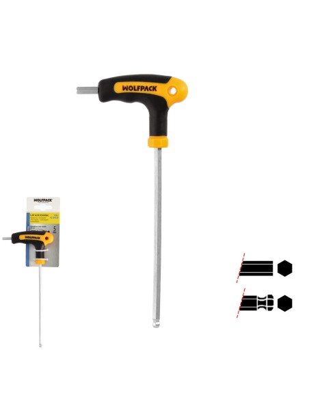 Llave Allen Con Bola Mango Bimaterial "Soft Touch" Forma T 5,0 mm. Acero Cromo Vanadio, Destornillador allen, llave hexagonal