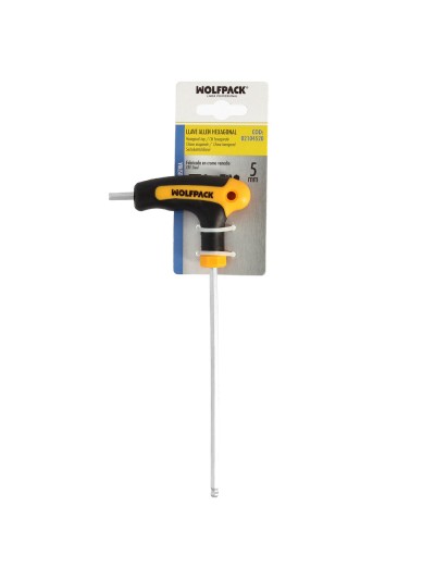 Llave Allen Con Bola Mango Bimaterial "Soft Touch" Forma T 5,0 mm. Acero Cromo Vanadio, Destornillador allen, llave hexagonal