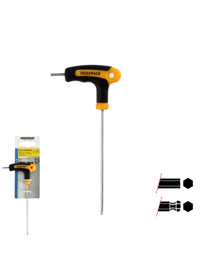 Llave Allen Con Bola Mango Bimaterial "Soft Touch" Forma T 2,5 mm. Acero Cromo Vanadio, Destornillador allen, llave hexagonal