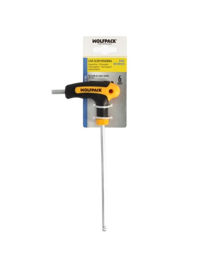 Llave Allen Con Bola Mango Bimaterial "Soft Touch" Forma T 6,0 mm. Acero Cromo Vanadio, Destornillador allen, llave hexagonal