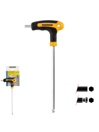 Llave Allen Con Bola Mango Bimaterial "Soft Touch" Forma T 8,0 mm. Acero Cromo Vanadio, Destornillador allen, llave hexagonal