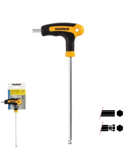 Llave Allen Con Bola Mango Bimaterial "Soft Touch" Forma T 8,0 mm. Acero Cromo Vanadio, Destornillador allen, llave hexagonal