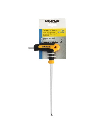 Llave Allen Con Bola Mango Bimaterial "Soft Touch" Forma T 8,0 mm. Acero Cromo Vanadio, Destornillador allen, llave hexagonal