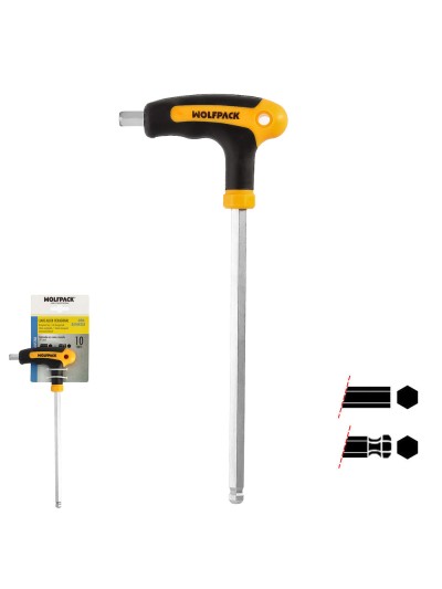 Llave Allen Con Bola Mango Bimaterial "Soft Touch" Forma T 10,0 mm. Acero Cromo Vanadio, Destornillador allen, llave hexagonal