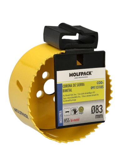 Corona Sierra Bimetal Ø 83 mm. Templado Termico, Base Reforzada. Corona Madera, Broca Agujeros Madera, Acero, Hierro, Plasticos