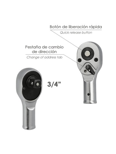 Juego Llaves De Vaso de Acero Cromo Vanadio con 21 Piezas 3/4" Plus  Con Maletin.