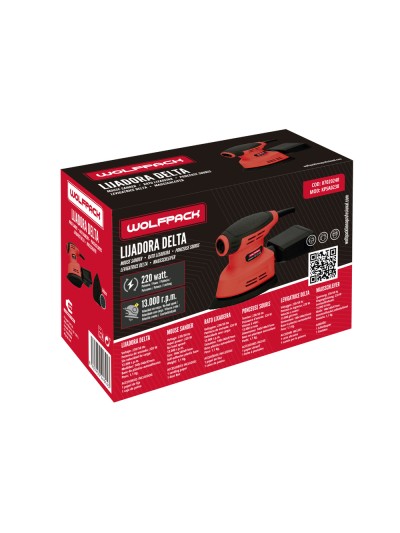 Lijadora Wolfpack Delta 220 Watt. Lijadora Mouse Multifunción. Decapado, Lijado, Eliminar Oxido, etc.