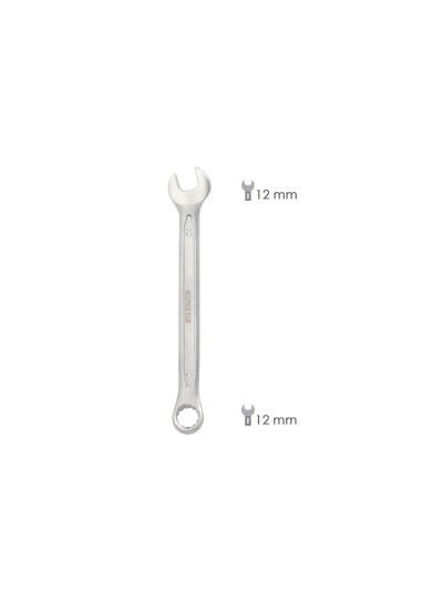 Llave Combinada Plus 12x12 Acero Cromo Vanadio DIN 3113. Llave Doble Boca, Llave Fija, Llave Estrella