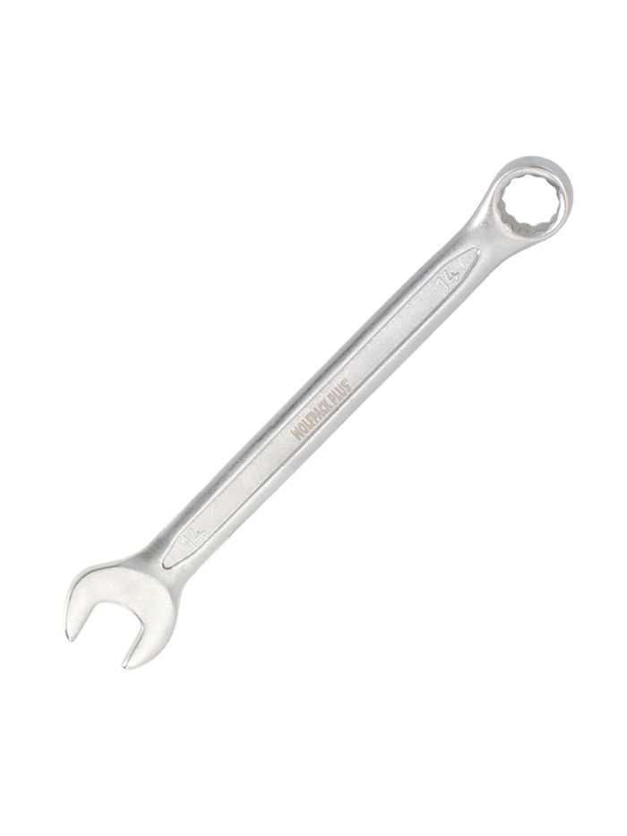 Llave Combinada Plus 14x14 Acero Cromo Vanadio DIN 3113. Llave Doble Boca, Llave Fija, Llave Estrella